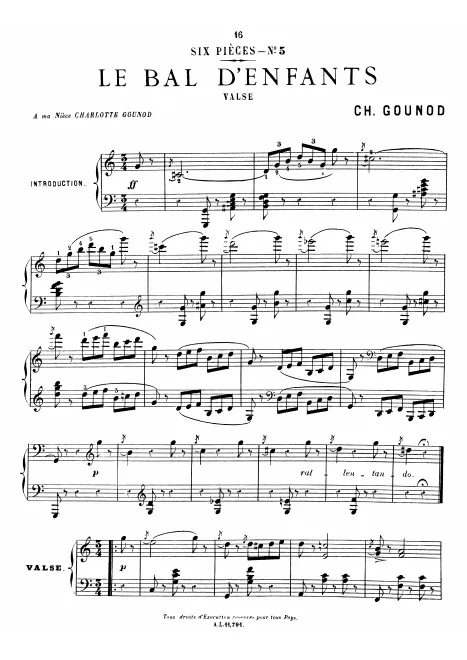First page of Le bal d'enfants