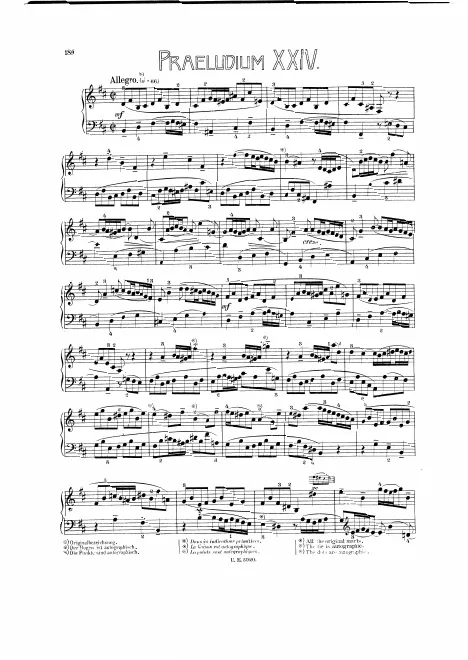 First page of Prelude and Fugue in B minor