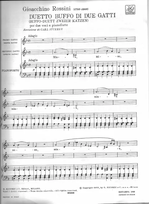 First page of Duetto buffo di due gatti
