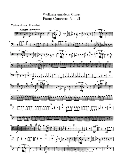 First page of Piano Concerto No.21