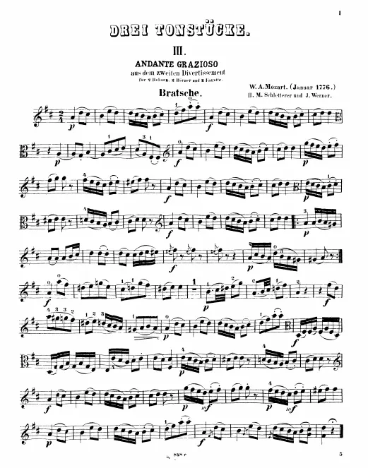 First page of Divertimento