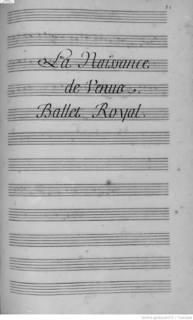 First page of La naissance de Vénus