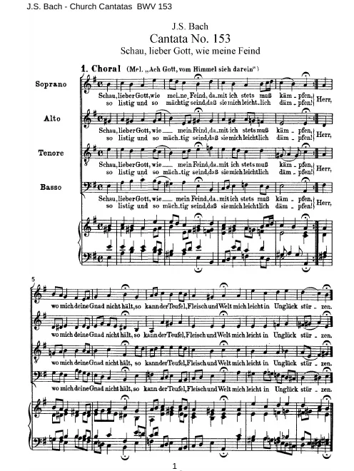 First page of Schau, lieber Gott, wie meine Feind