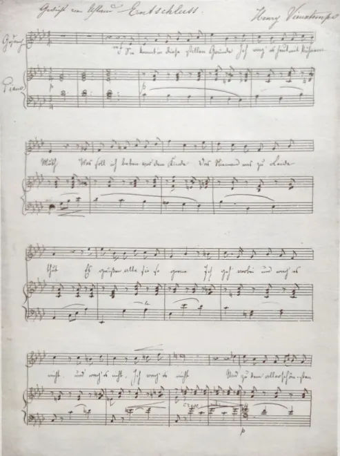 First page of 5 songs for voice and piano