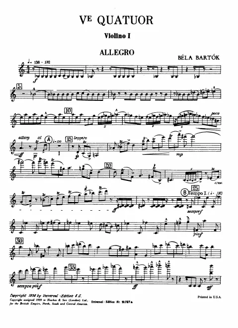 First page of String Quartet No.5