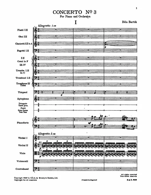 First page of Piano Concerto No.3