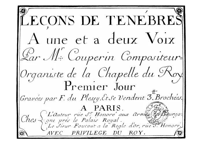 First page of Leçons de ténèbres à une et à deux voix