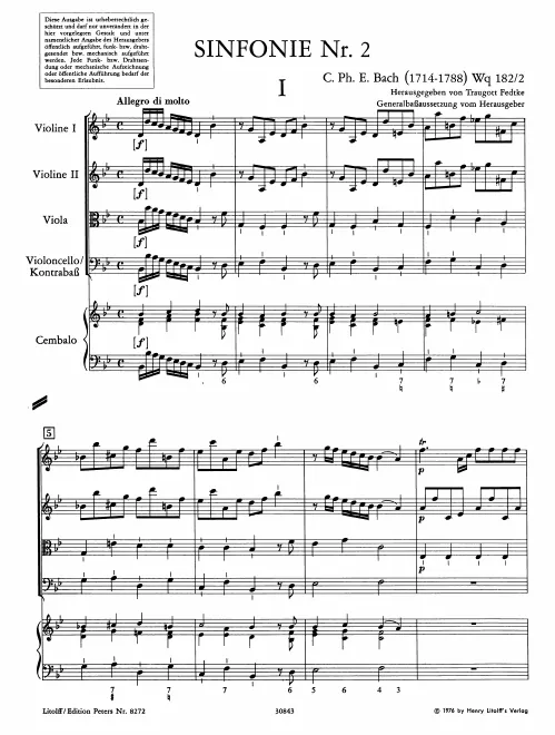 First page of Symphony in B-flat major