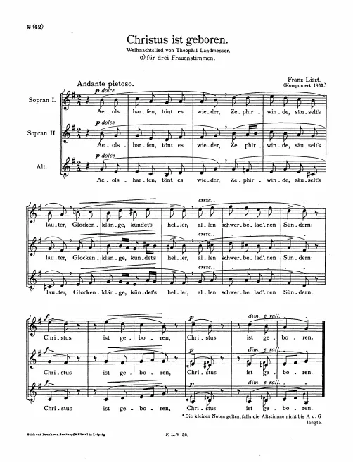 First page of Christus ist geboren II