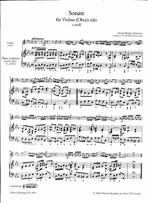 First page of Sonata in C minor