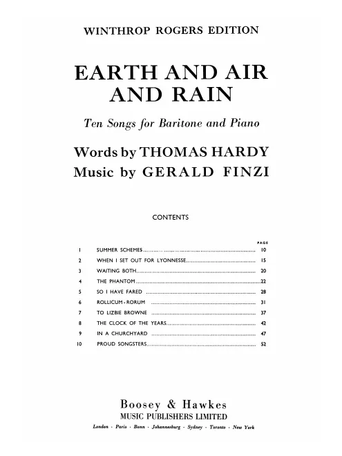First page of Earth and Air and Rain