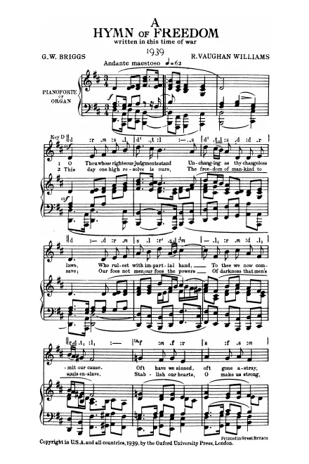 First page of A Hymn of Freedom