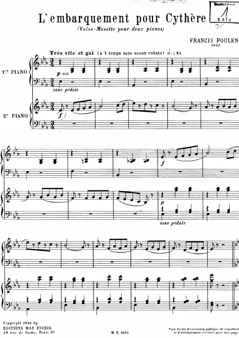 First page of L'embarquement pour Cythère