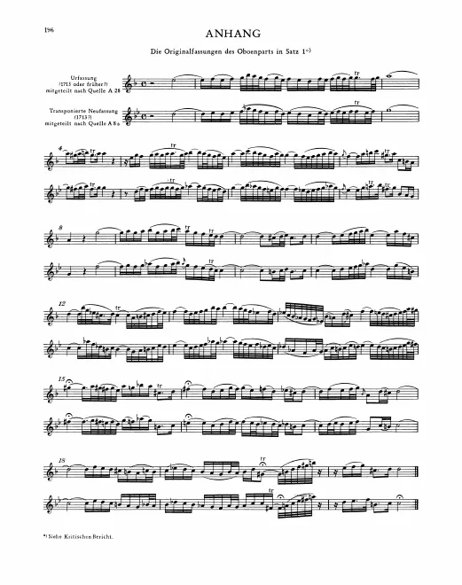 Anhang: Oboe (original and transposed)