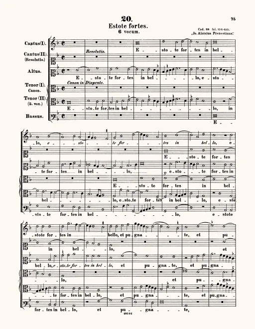 First page of Estote fortes