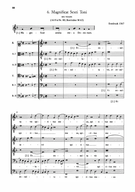 First page of Magnificat sexti toni
