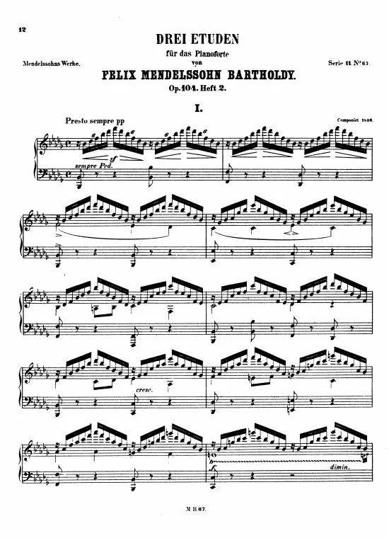 First page of 3 Etudes