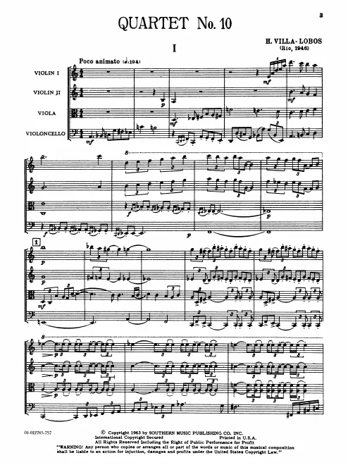 First page of String Quartet No.10