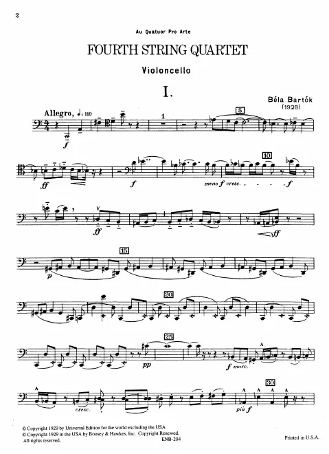 First page of String Quartet No.4