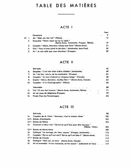First page of O mon bel inconnu
