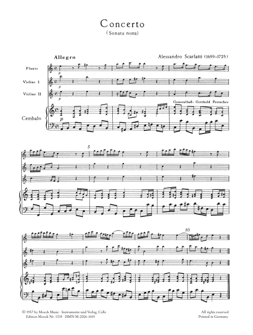 First page of Recorder Concerto in A minor