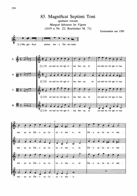 First page of Magnificat septimi toni