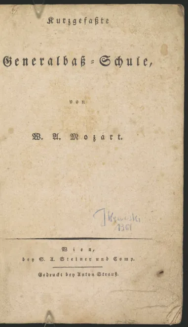 First page of Kurzgefasste Generalbass-Schule