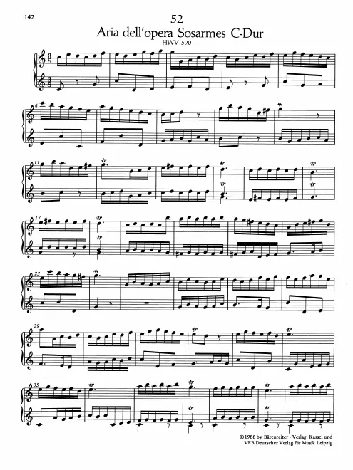 First page of Air in C major, HWV 590