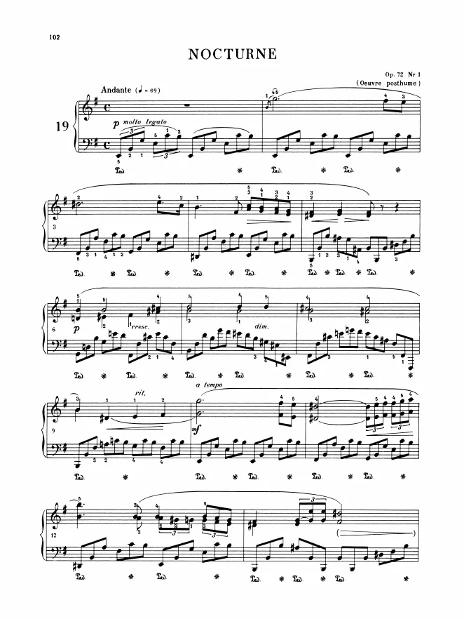 First page of Nocturne in E minor