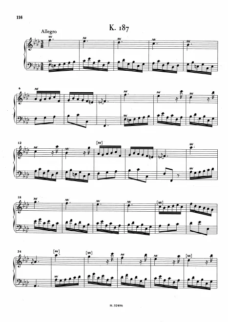 First page of Keyboard Sonata in F minor