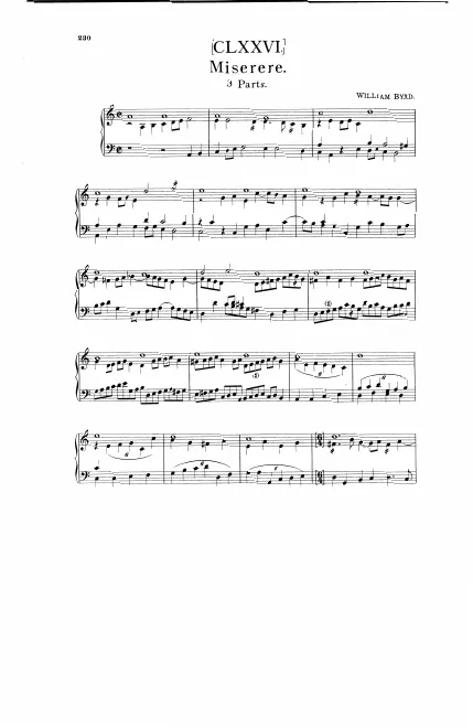 First page of Miserere in 3 parts