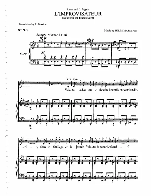First page of L'improvisateur: souvenir du Transtevère