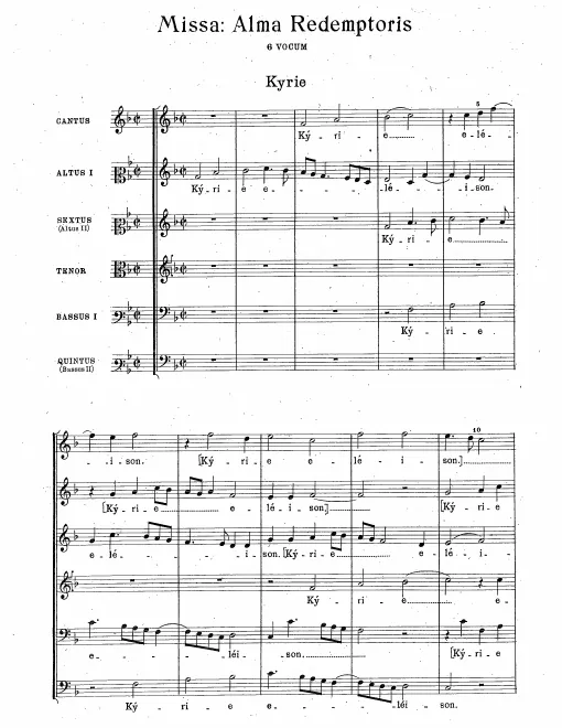 First page of Missa Alma redemptoris