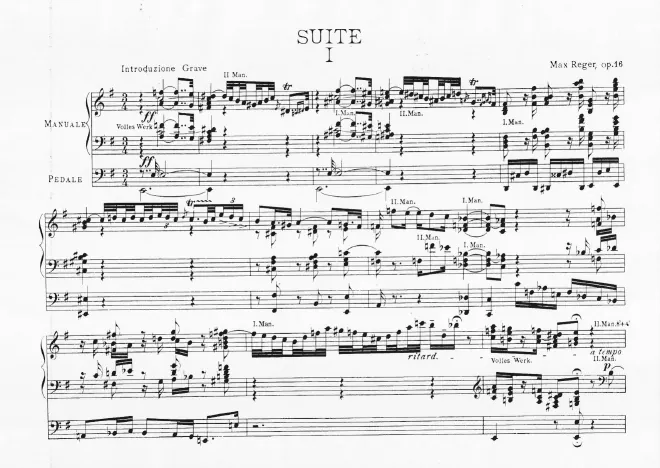 First page of Erste Suite für Orgel in E-moll