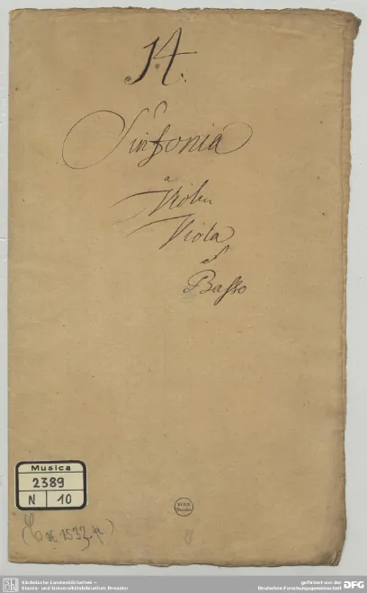 First page of Sinfonia for Strings in C major