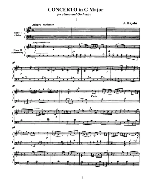 First page of Keyboard Concerto