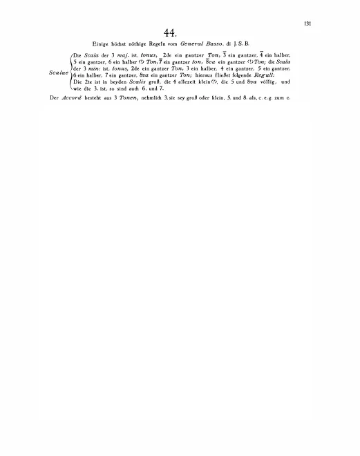First page of Einige höchst nöthige Regeln vom General Basso. di J.S.B.