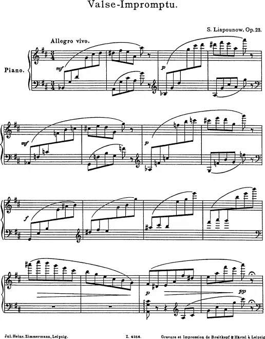 First page of Valse-Impromptu No.1, Op.23