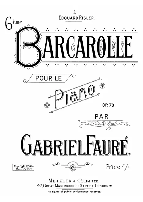 First page of Barcarolle No.6
