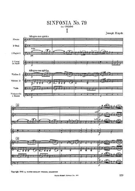 First page of Symphony No.79 in F major