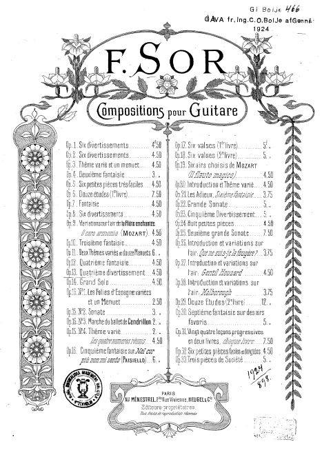 First page of 6 Divertissements