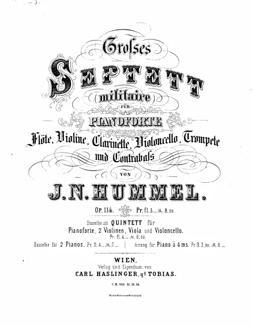 First page of Septet No.2 in C ('Military')