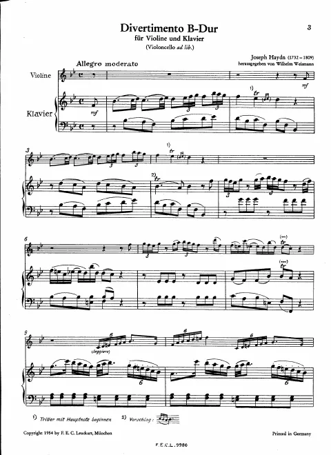 First page of 2 Divertimenti