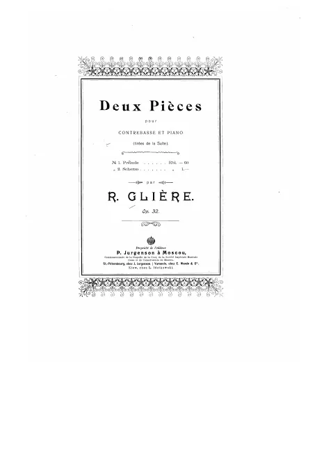 First page of Deux pièces pour contrebasse et piano