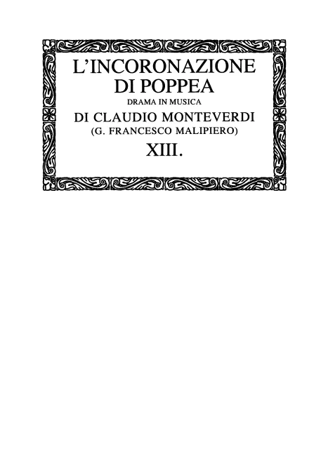 First page of L'incoronazione di Poppea