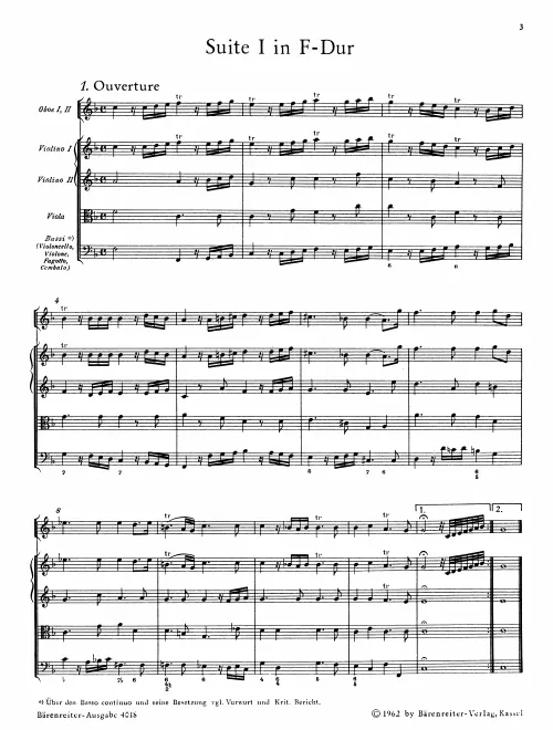 First page of Water Music Suite No.1
