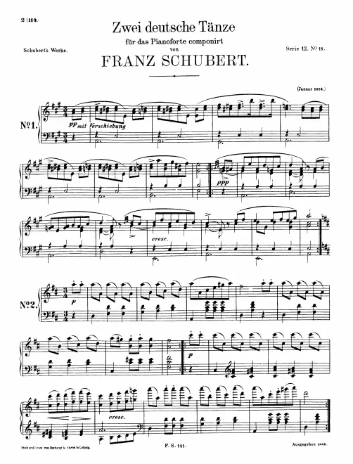 First page of 2 German Dances
