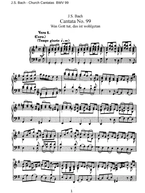 First page of Was Gott tut, das ist Wohlgethan