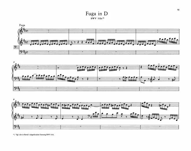First page of Fugue in D major