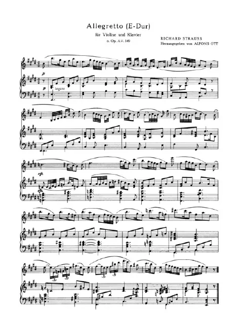 First page of Allegretto in E Major